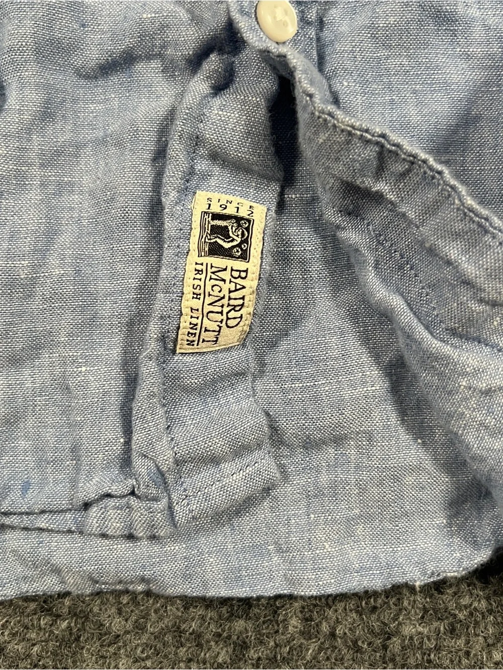 J.Crew Baird McNutt 100% Irish Linen Shirt Men's Small Blue Garment Dyed Indigo